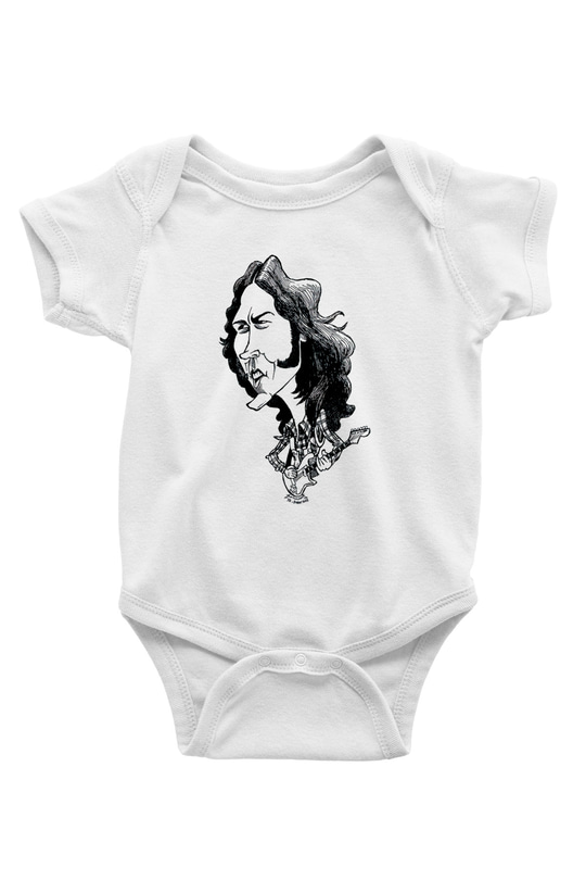 Rory Gallagher Baskılı Beyaz Unisex Bebek Body - Zıbın