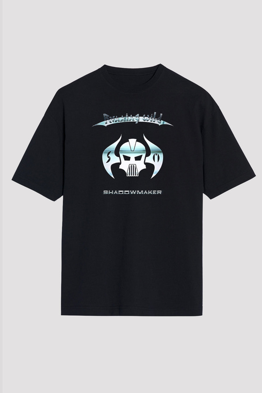 Running Wild Baskılı Unisex Siyah Oversize Tişört - Tshirt