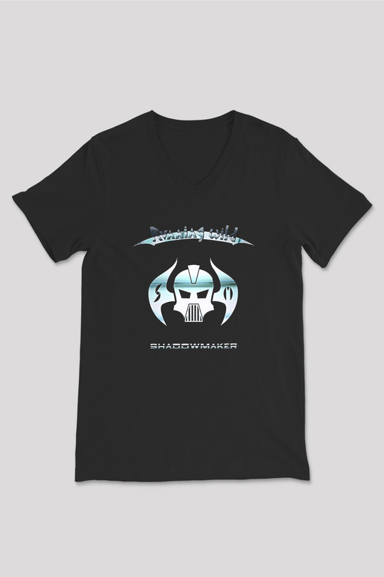 Running Wild Baskılı Unisex Siyah V Yaka Tişört - Tshirt