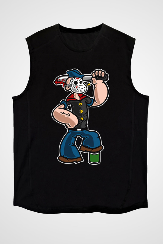Sailor Mass Murderer Temel Reis Baskılı Siyah Unisex Kolsuz Tişört