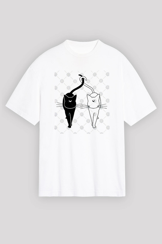 Sailor Moon Baskılı Beyaz Unisex Oversize Tişört - Tshirt