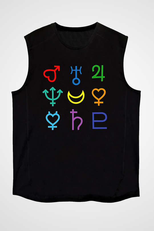 Sailor Moon Baskılı Unisex Siyah Kolsuz Tişört - Tshirt