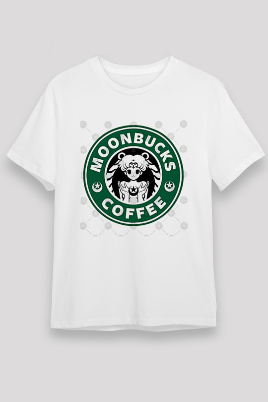 Sailor Moon Unisex Baskılı Beyaz Tişört - Tshirt