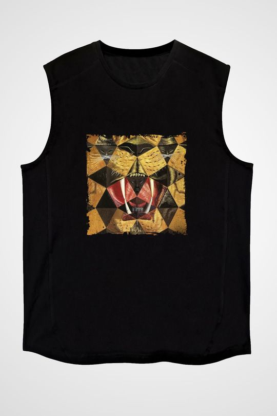 Salvador Dali Baskılı Unisex Siyah Kolsuz Tişört