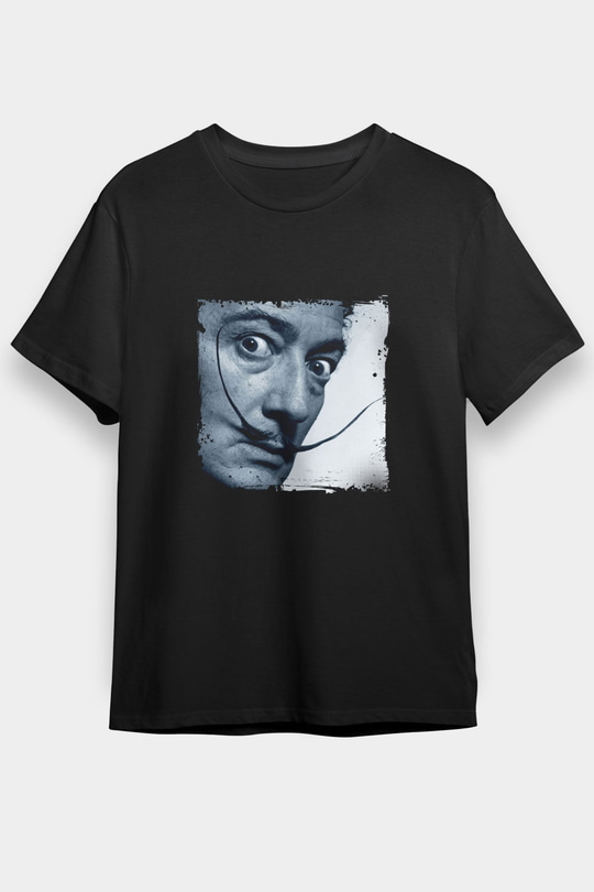 Salvador Dali Baskılı Unisex Siyah Tişört