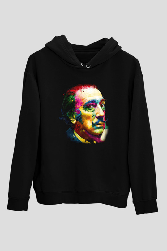Salvador Dali Siyah Unisex Hoodie