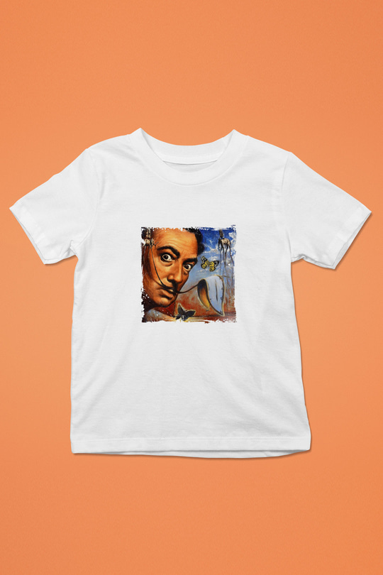 Salvador Dali Unisex Baskılı Beyaz Çocuk Tişört