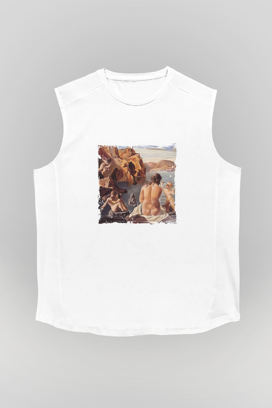 Salvador Dali Unisex Baskılı Beyaz Kolsuz Tişört