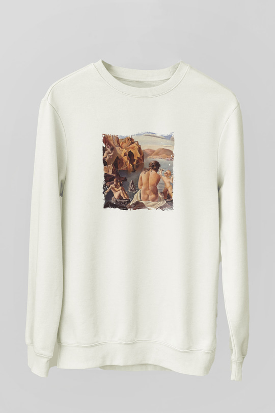 Salvador Dali Unisex Baskılı Beyaz Sweatshirt