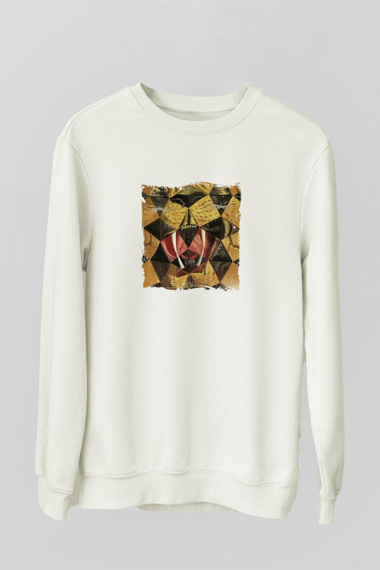 Salvador Dali Unisex Baskılı Beyaz Sweatshirt