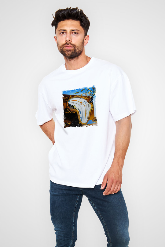 Salvador Dali Unisex Baskılı Beyaz Tişört