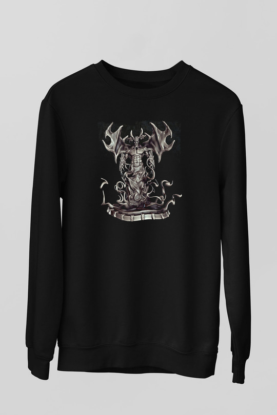 Samael Baskılı Unisex Siyah Sweatshirt