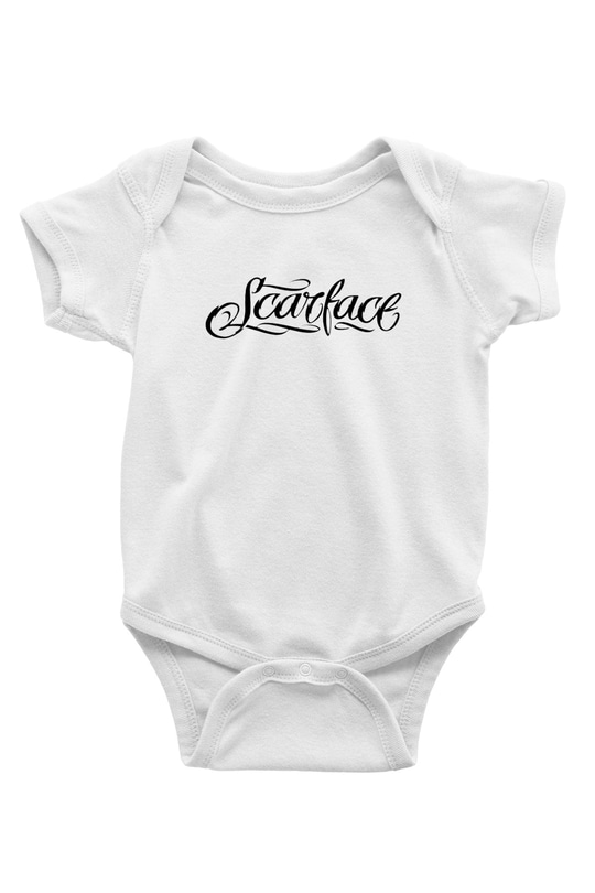 Scarface Baskılı Beyaz Unisex Bebek Body - Zıbın