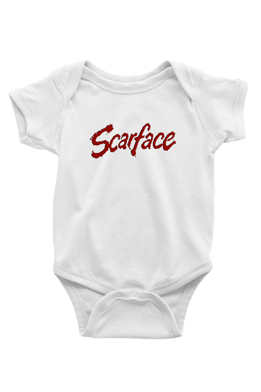 Scarface Baskılı Beyaz Unisex Bebek Body - Zıbın