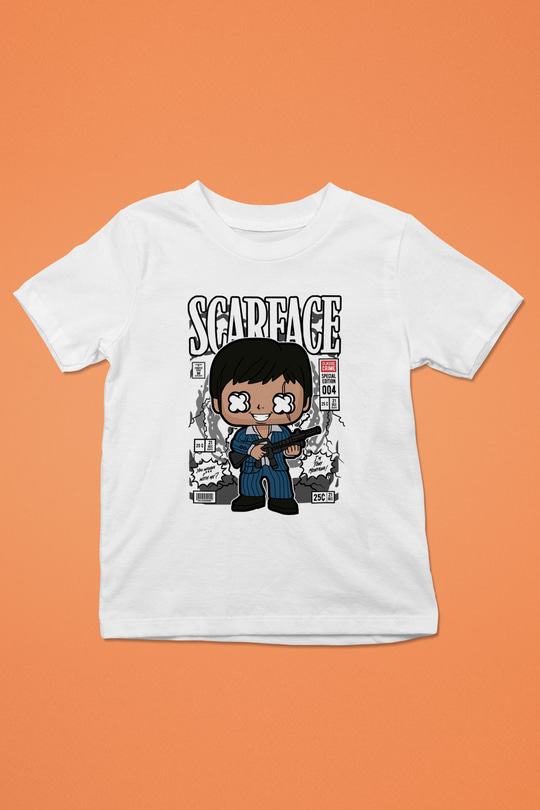 Scarface Baskılı Unisex Beyaz Çocuk Tişört