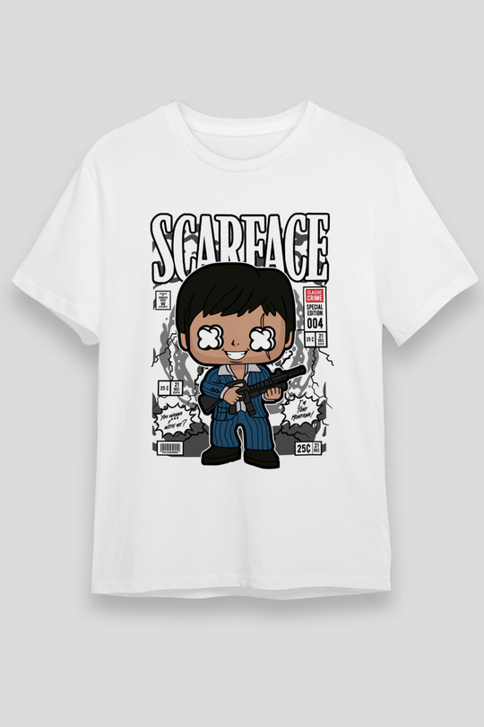 Scarface Baskılı Unisex Beyaz Tişört