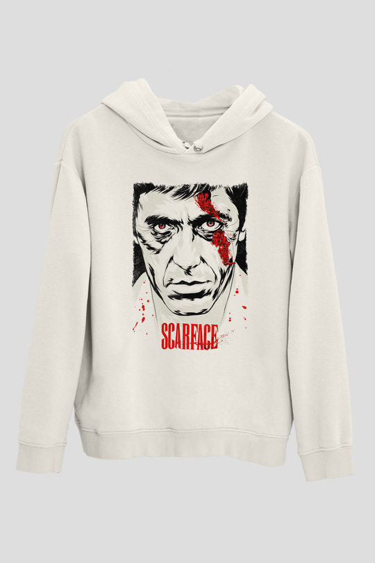 Scarface Beyaz Unisex Hoodie