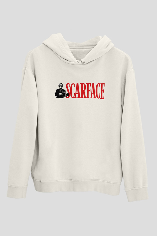 Scarface Beyaz Unisex Hoodie