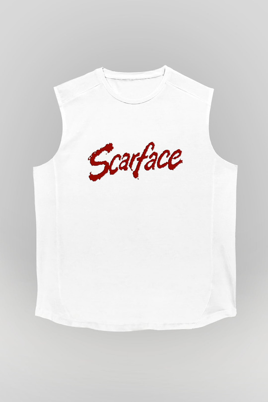 Scarface Beyaz Unisex Kolsuz Tişört
