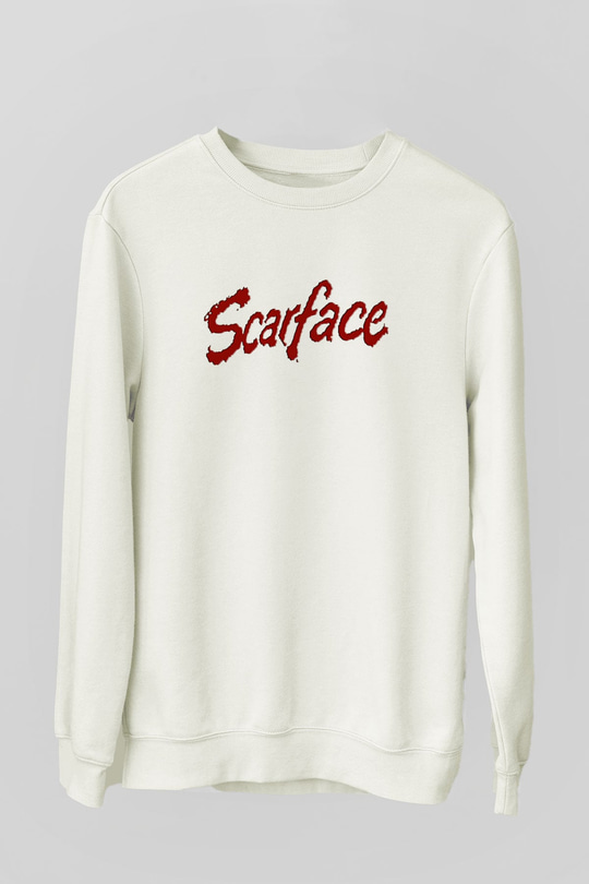 Scarface Beyaz Unisex Sweatshirt