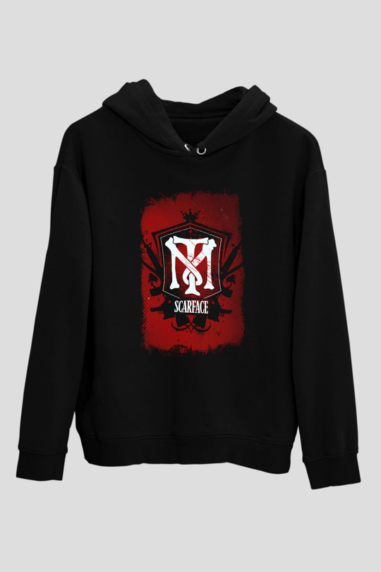 Scarface Siyah Unisex Kapşonlu Sweatshirt