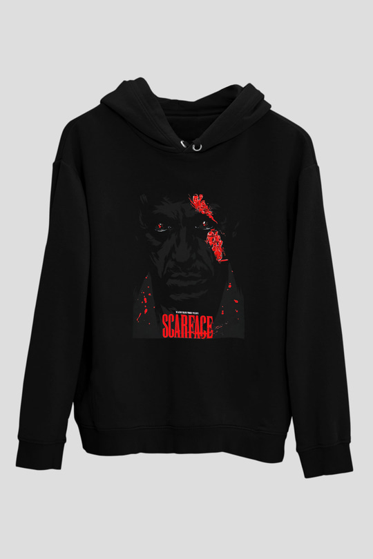 Scarface Siyah Unisex Kapşonlu Sweatshirt