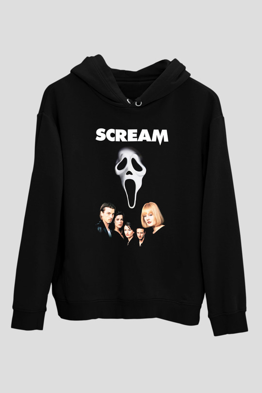 Scream Siyah Unisex Kapşonlu Sweatshirt