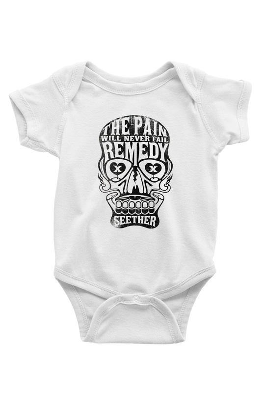 Seether Baskılı Beyaz Unisex Bebek Body - Zıbın