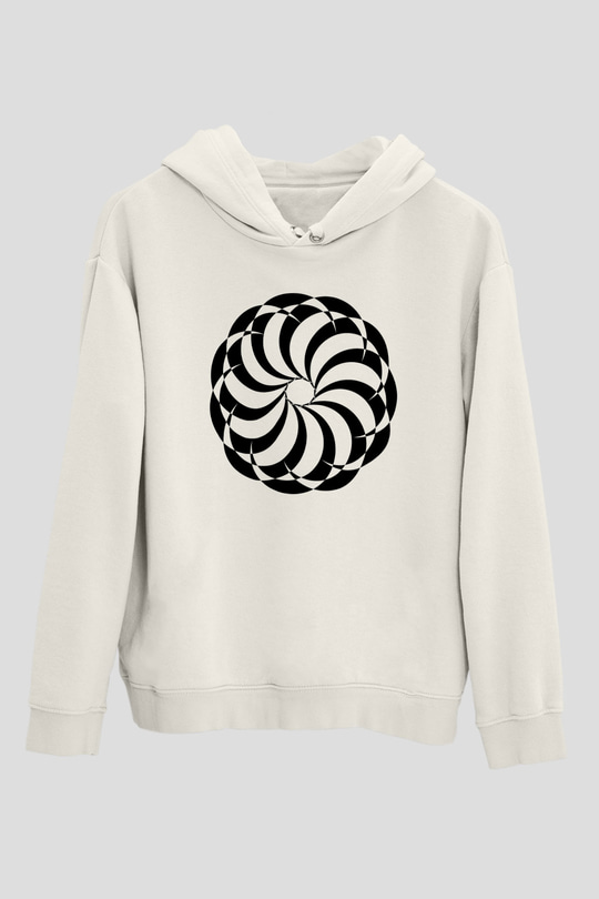 Şekil Beyaz Unisex Kapşonlu Sweatshirt