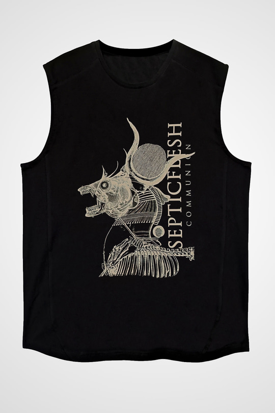 Septicflesh Baskılı Unisex Siyah Kolsuz Tişört - Tshirt