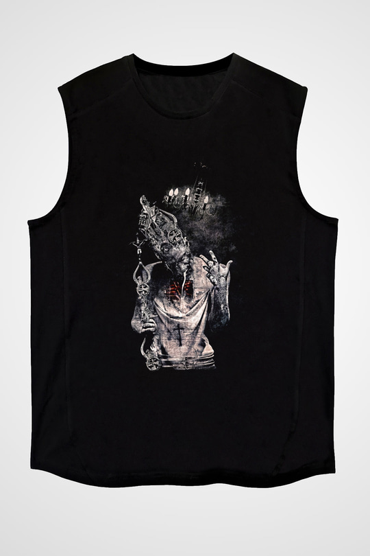 Septicflesh Baskılı Unisex Siyah Kolsuz Tişört - Tshirt
