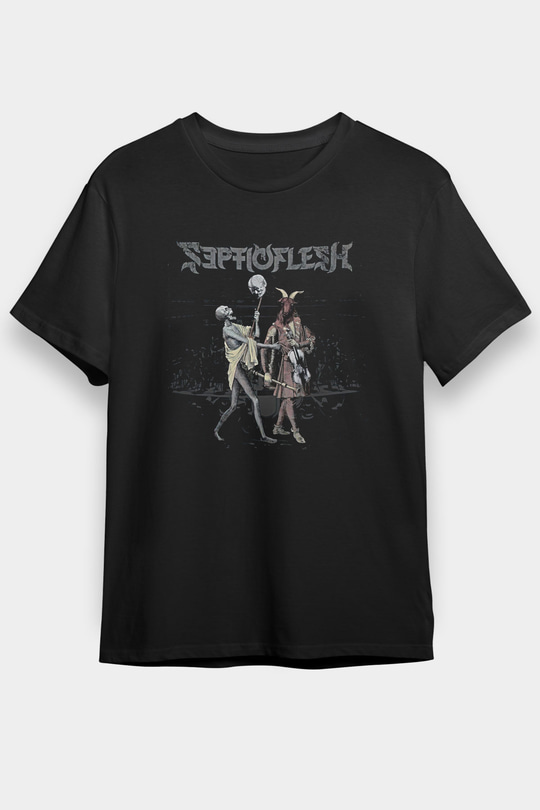 Septicflesh Baskılı Unisex Siyah Tişört - Tshirt