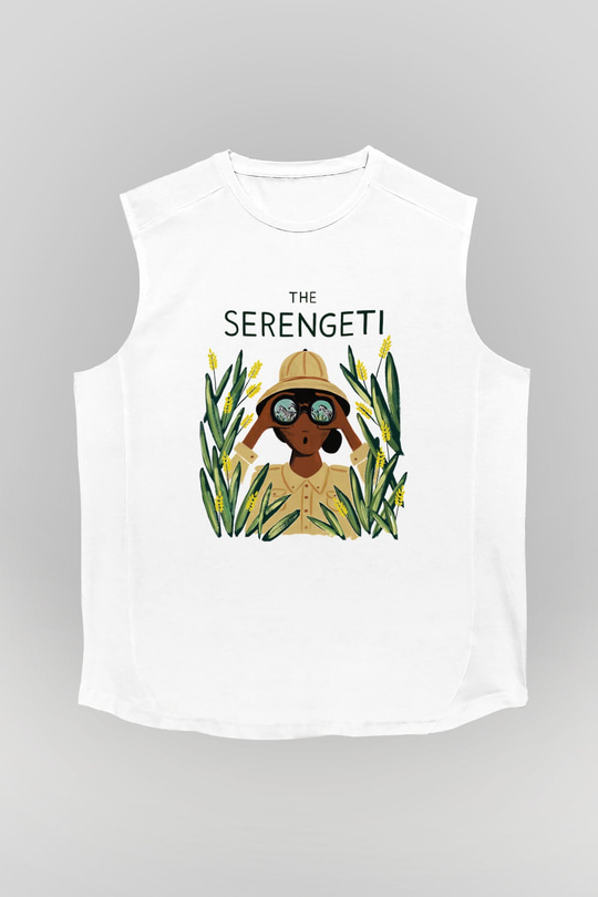 Serengeti Milli Park Beyaz Unisex Kolsuz Tişört