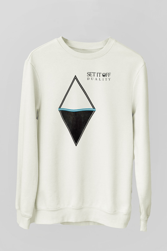 Set it off  Baskılı Beyaz Unisex Sweatshirt
