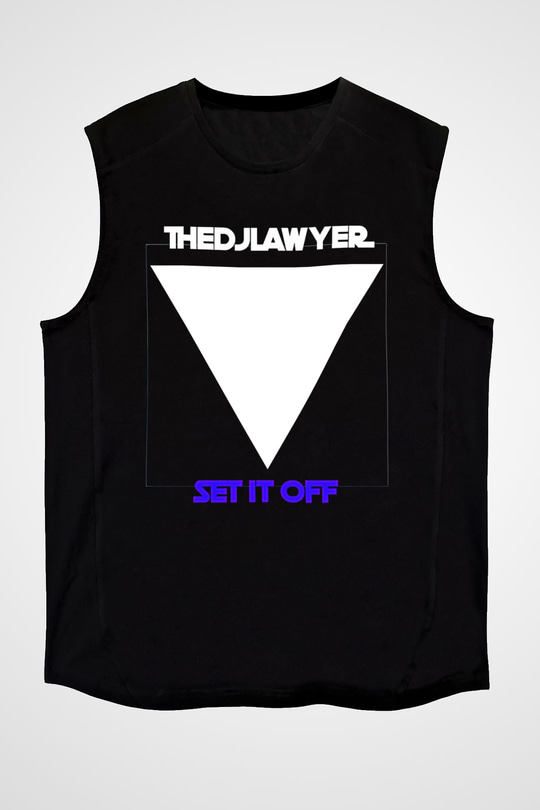 Set it off Baskılı Unisex Siyah Kolsuz Tişört - Tshirt