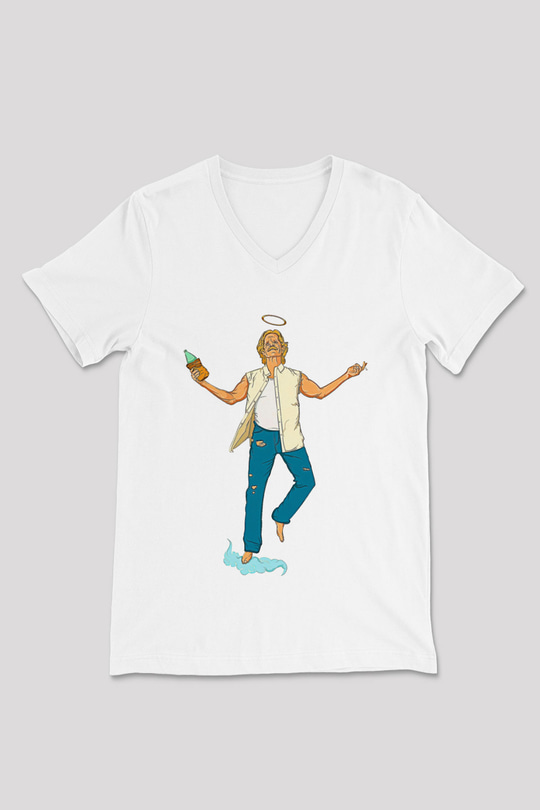 Shameless Baskılı Beyaz Unisex V Yaka Tişört - Tshirt