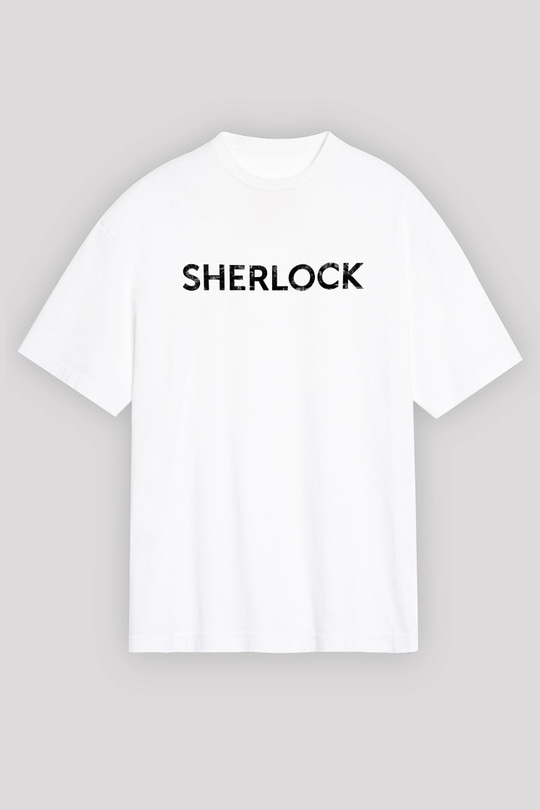 Sherlock Beyaz Unisex Oversize Tişört T-Shirt