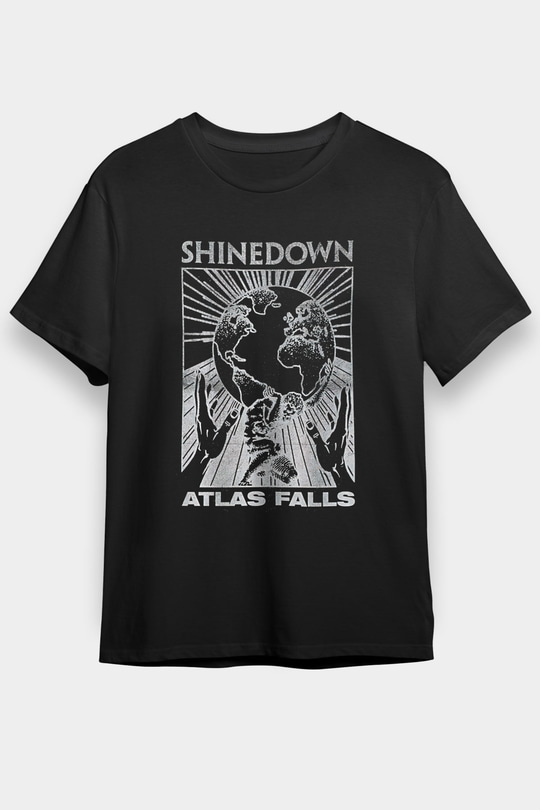 Shinedown Baskılı Unisex Siyah Tişört - Tshirt