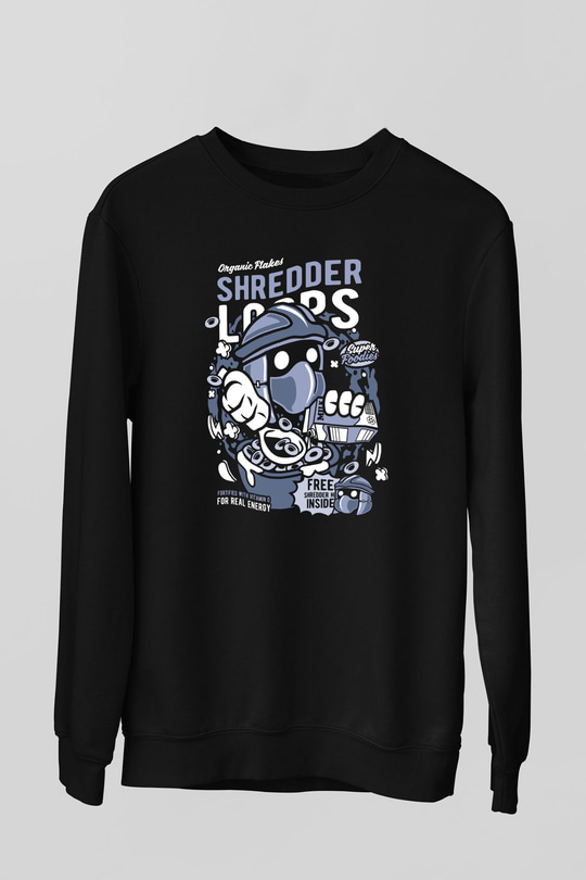 Shredder Loops Baskılı Siyah Unisex Tshirt