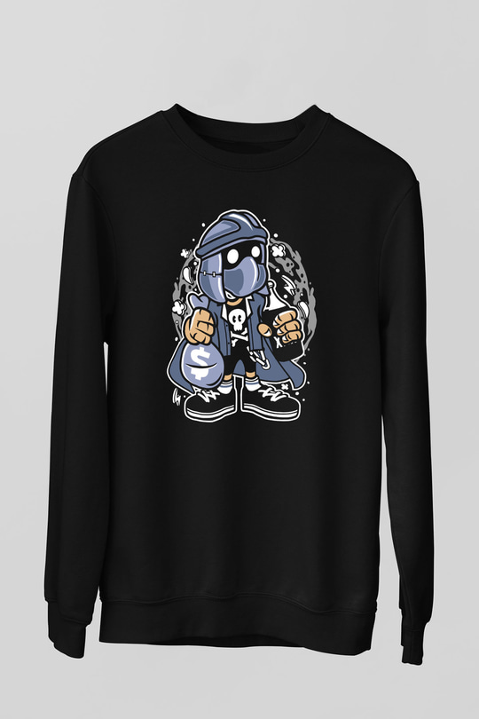 Shredder Street Bastard Baskılı Siyah Unisex Tshirt