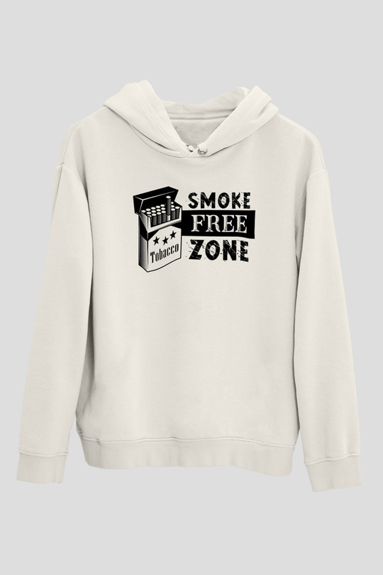 Sigarayı Bırakma Günü Baskılı Beyaz Unisex Kapüşonlu Sweatshirt