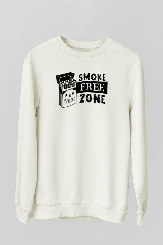 Sigarayı Bırakma Günü Baskılı Beyaz Unisex Sweatshirt