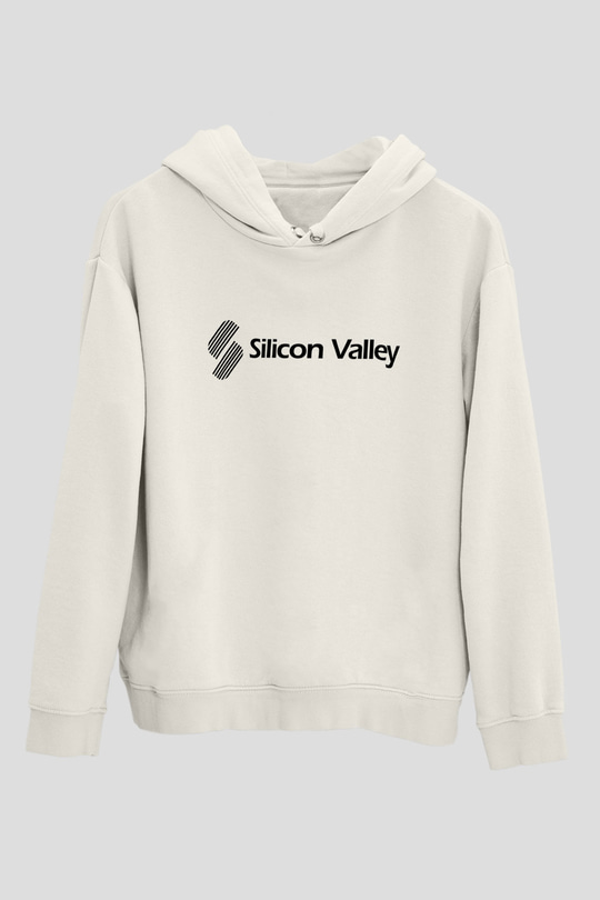 Silicon Valley Beyaz Unisex Kapşonlu Sweatshirt