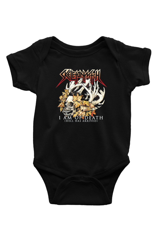 Skeletonwitch Baskılı Siyah Bebek Body - Zıbın