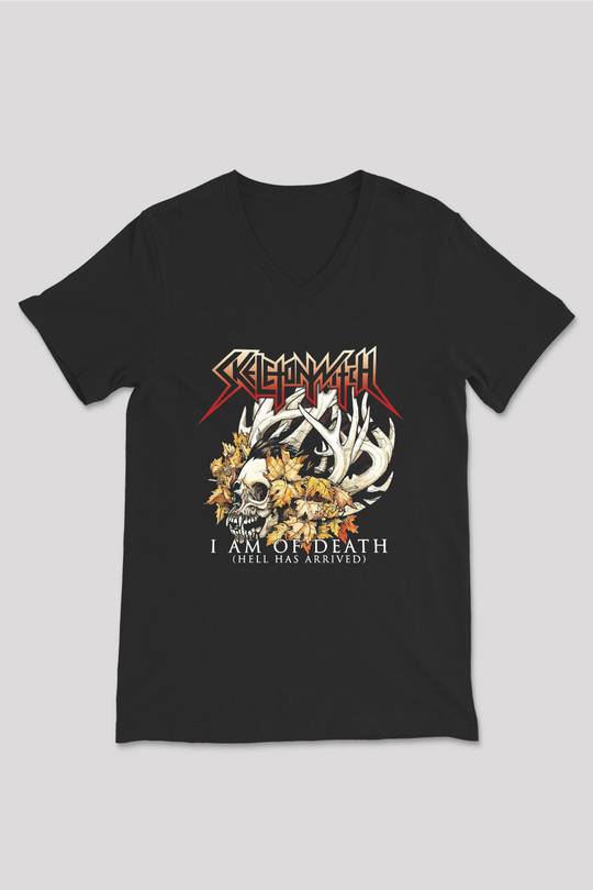 Skeletonwitch Siyah Unisex V Yaka Tişört T-Shirt