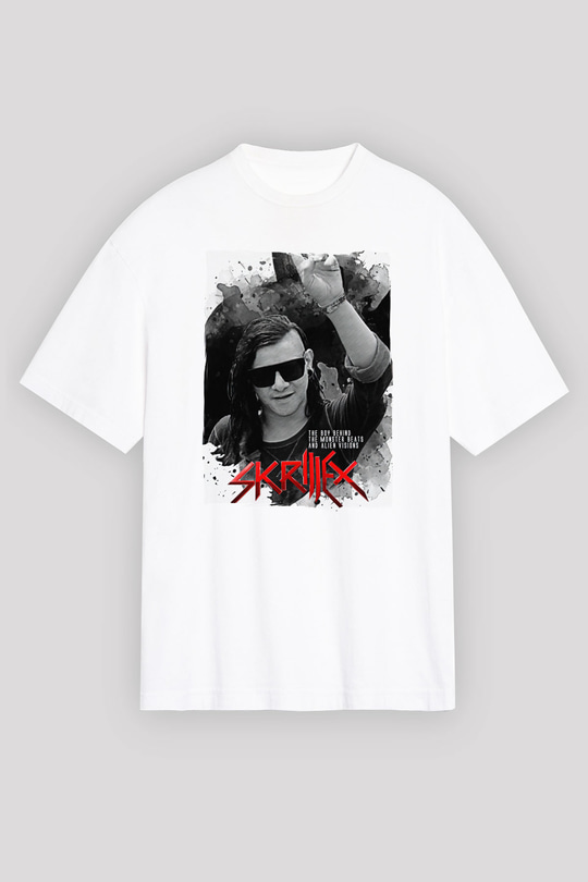 Skrillex Beyaz Unisex Tişört T-Shirt - TişörtFabrikası