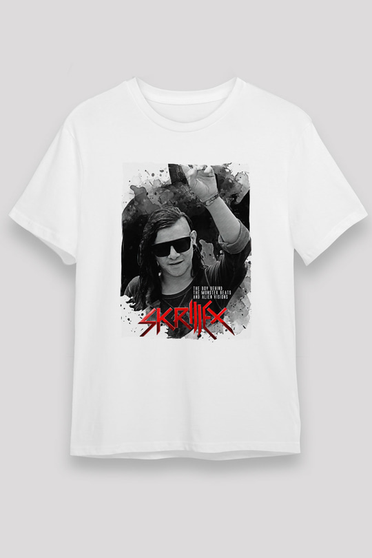 Skrillex Beyaz Unisex Tişört T-Shirt - TişörtFabrikası