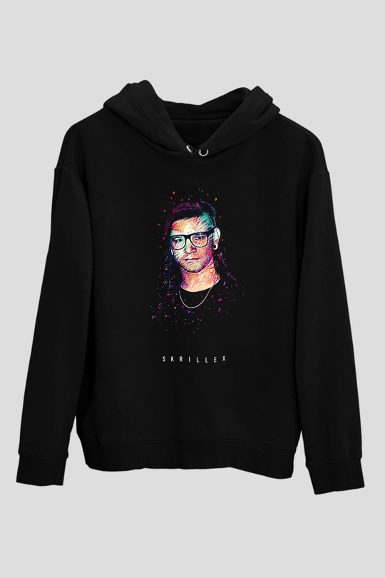 Skrillex Siyah Unisex Kapüşonlu Sweatshirt
