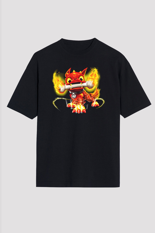 Skylanders Siyah Unisex Oversize Tişört T-Shirt