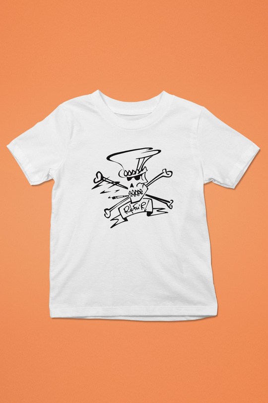 Slash Baskılı Beyaz Unisex Çocuk Tişört